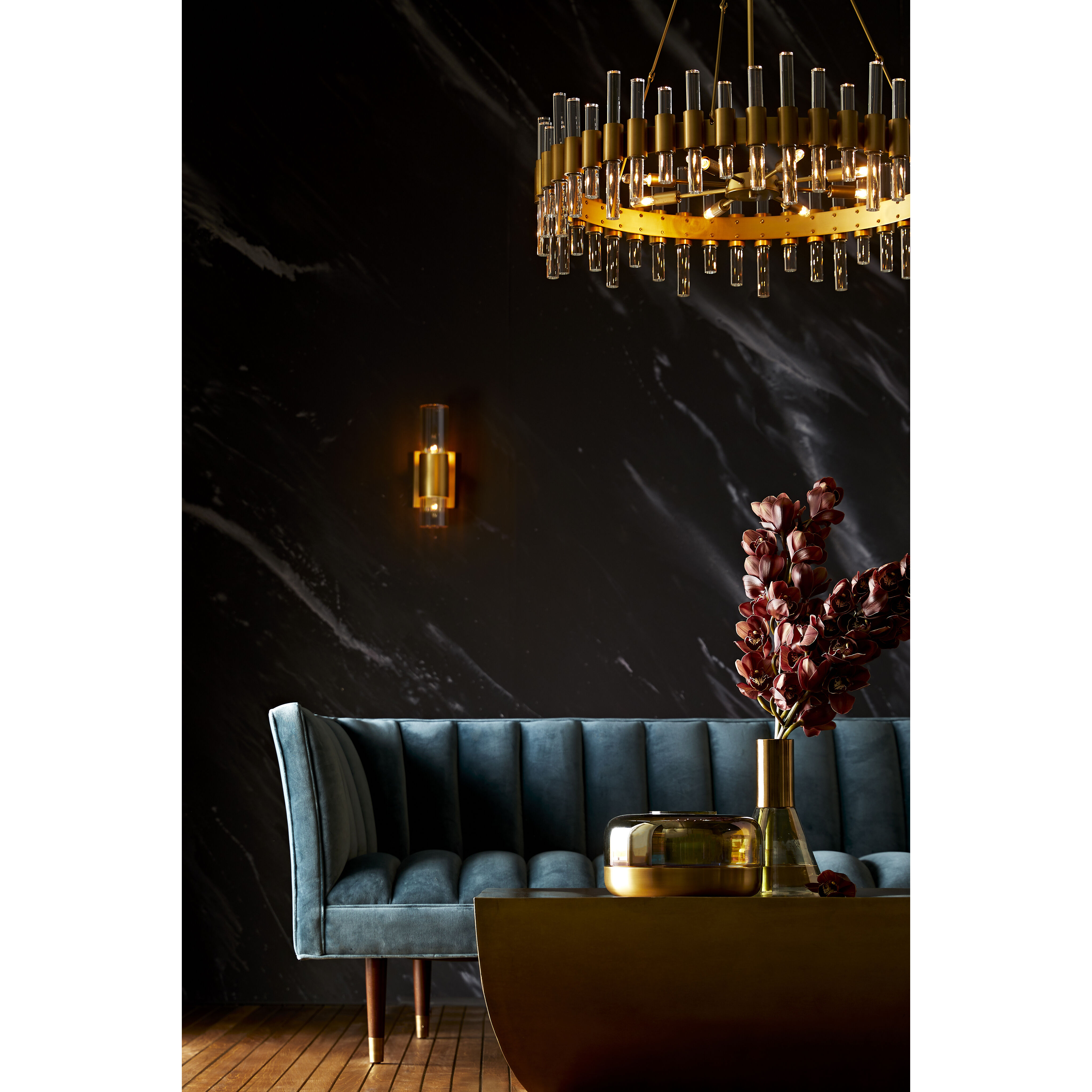 Haskell 8 Light 34 inch Antique Brass Chandelier Ceiling Light